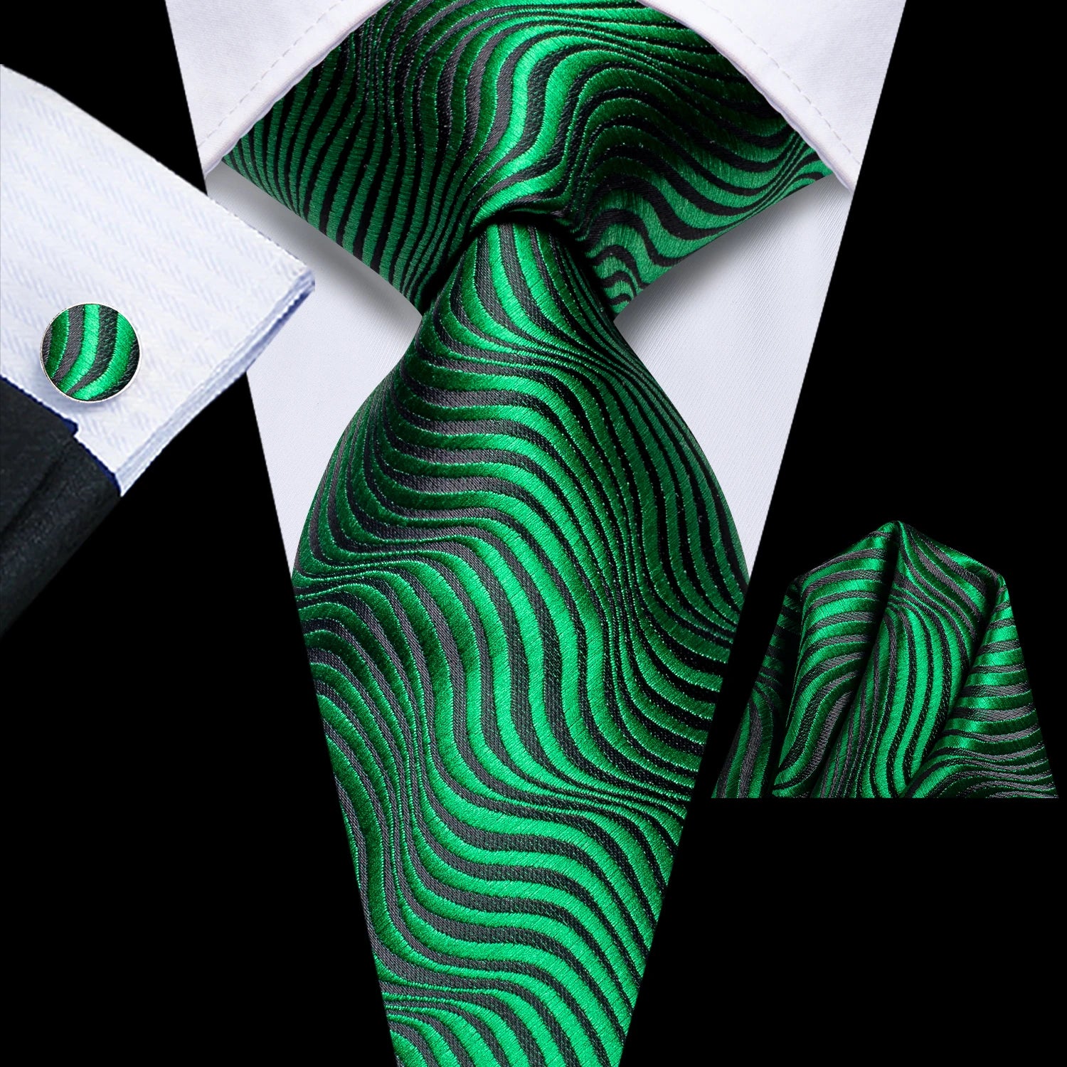 Conjunto Premium de Gravata Verde para Homem