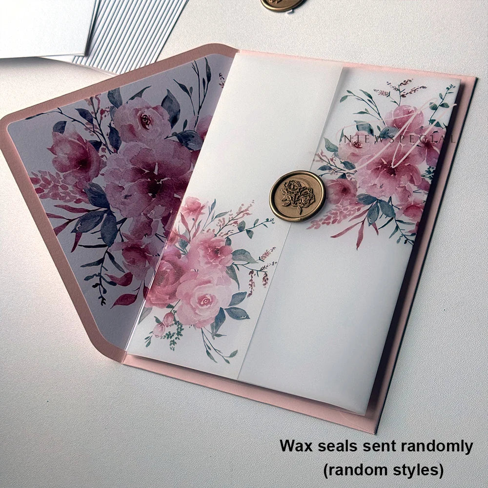 Conjunto de Convites Florais Premium – Pack de 10