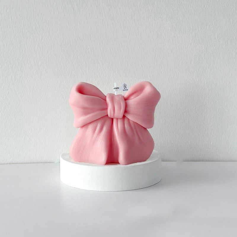 Vela Aromática 3D em Forma de Laço para Decoração e Presentes