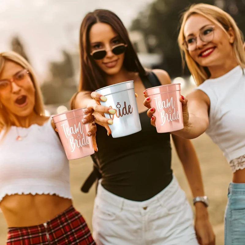 Copos "Bride & Team Bride" – Conjunto para Despedida de Solteira