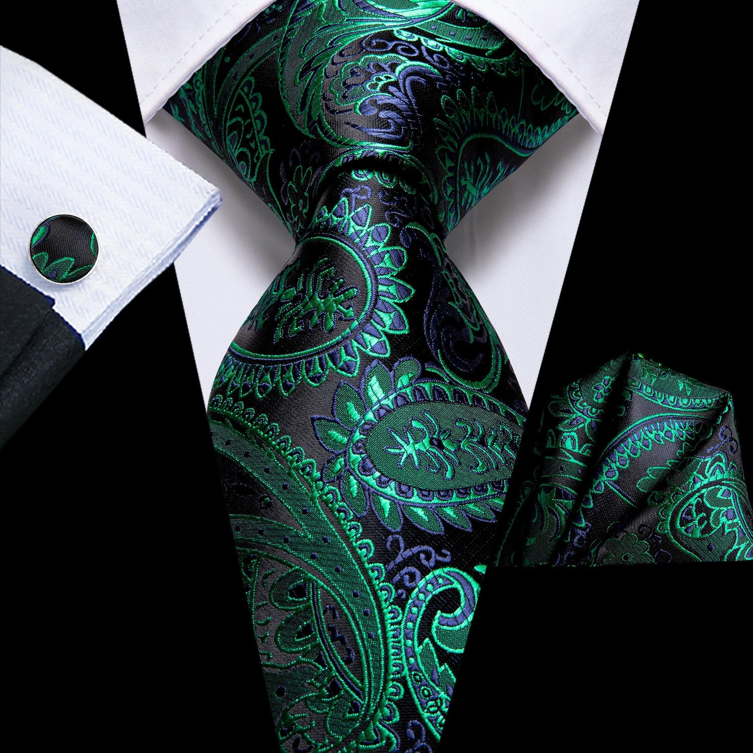 Conjunto Premium de Gravata Verde para Homem