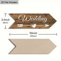 Placa de Madeira "Wedding" com Seta – Decoração Rústica para Casamento