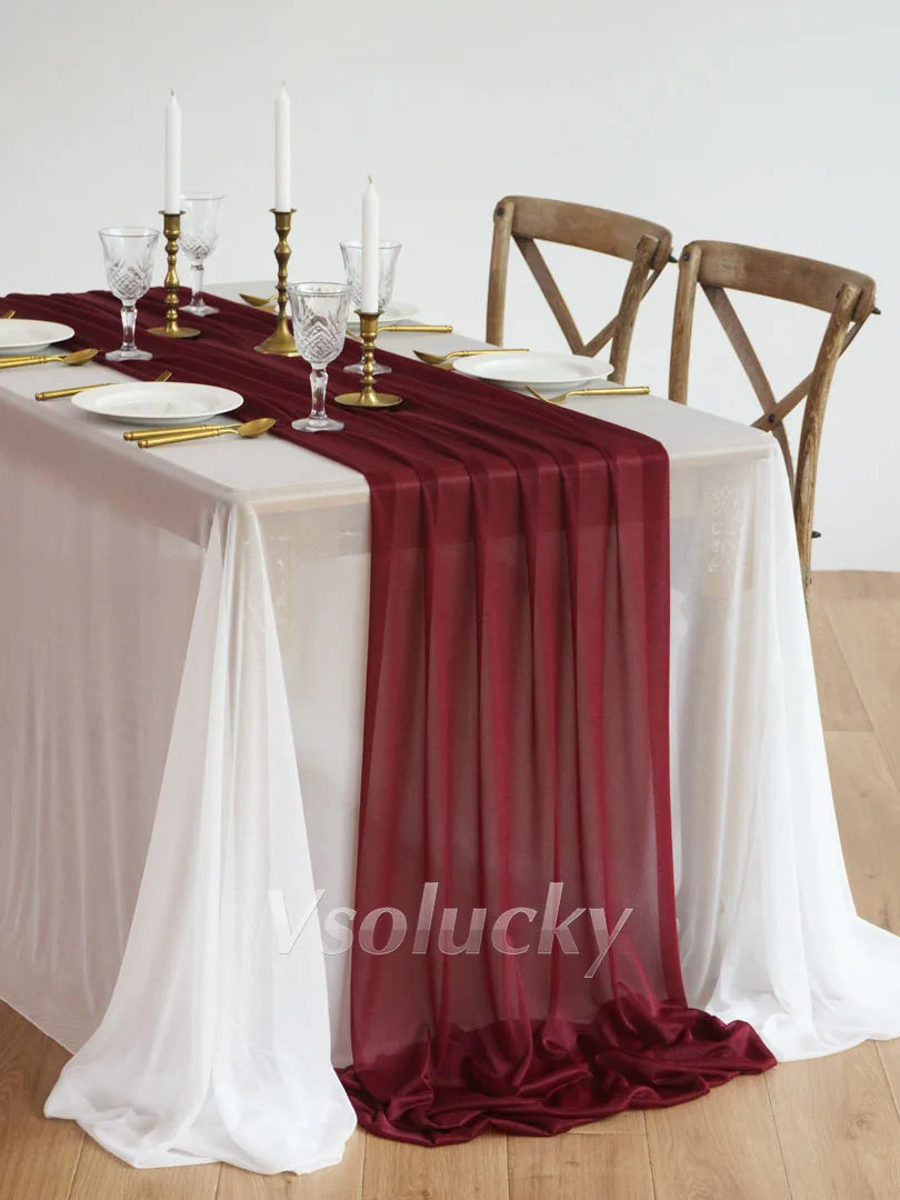 Caminho de Mesa em Gaze Luxuosa – Decoração para Casamentos e Eventos