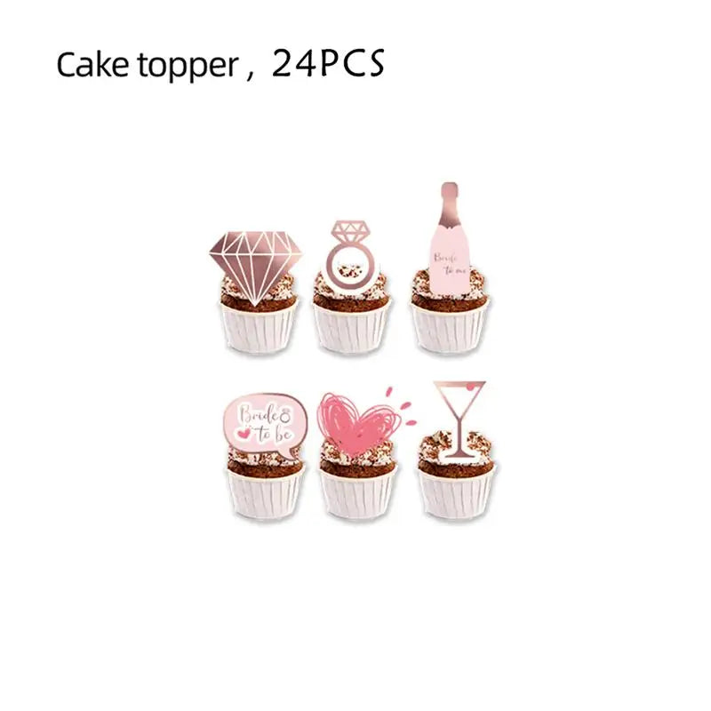 Kit de Decoração "Bride to Be" Rose Gold – Balões e Decoração para Despedida de Solteira