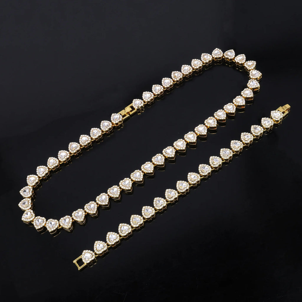 Conjunto Tennis com Zircónias e Coração