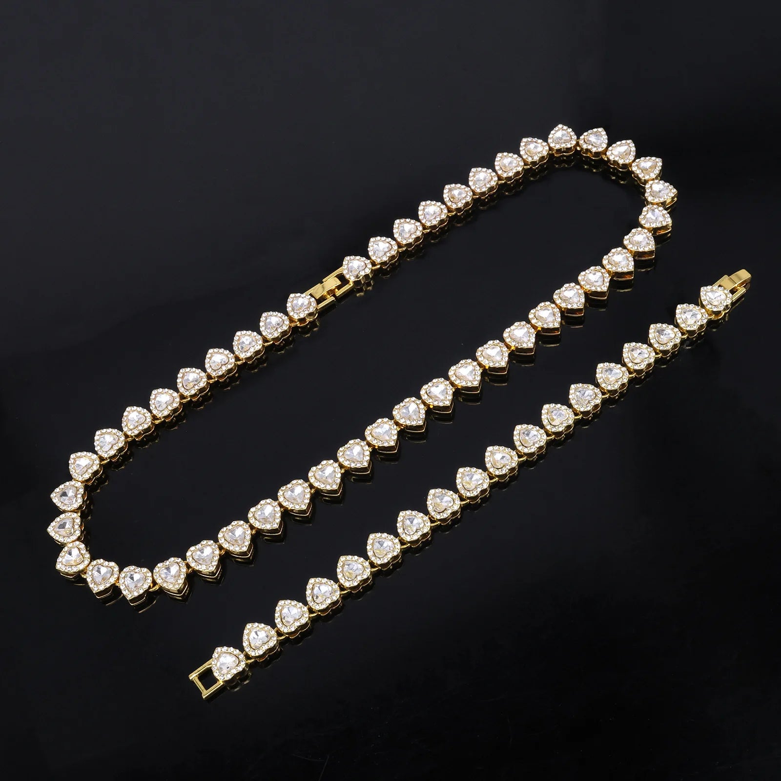 Conjunto Tennis com Zircónias e Coração