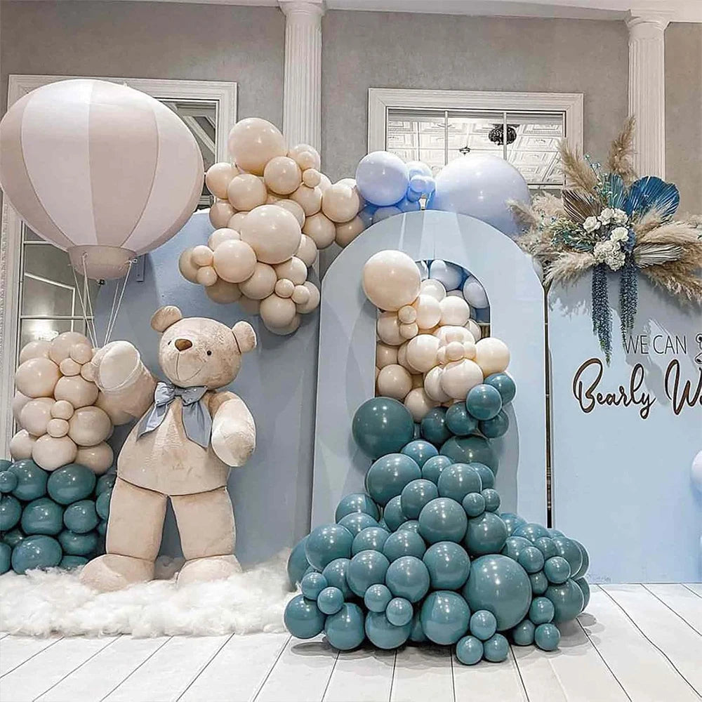Pack de 100 Balões Azul Poeirento (Dusty Blue) – Decoração Elegante para Festas e Casamentos