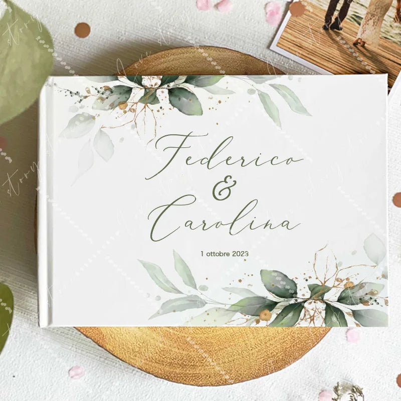 Livro de Honra Branco Personalizado | Livro de Assinaturas para Casamento