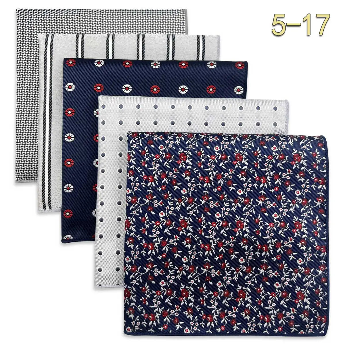Conjunto de 5 Lenços de Bolso para Homem