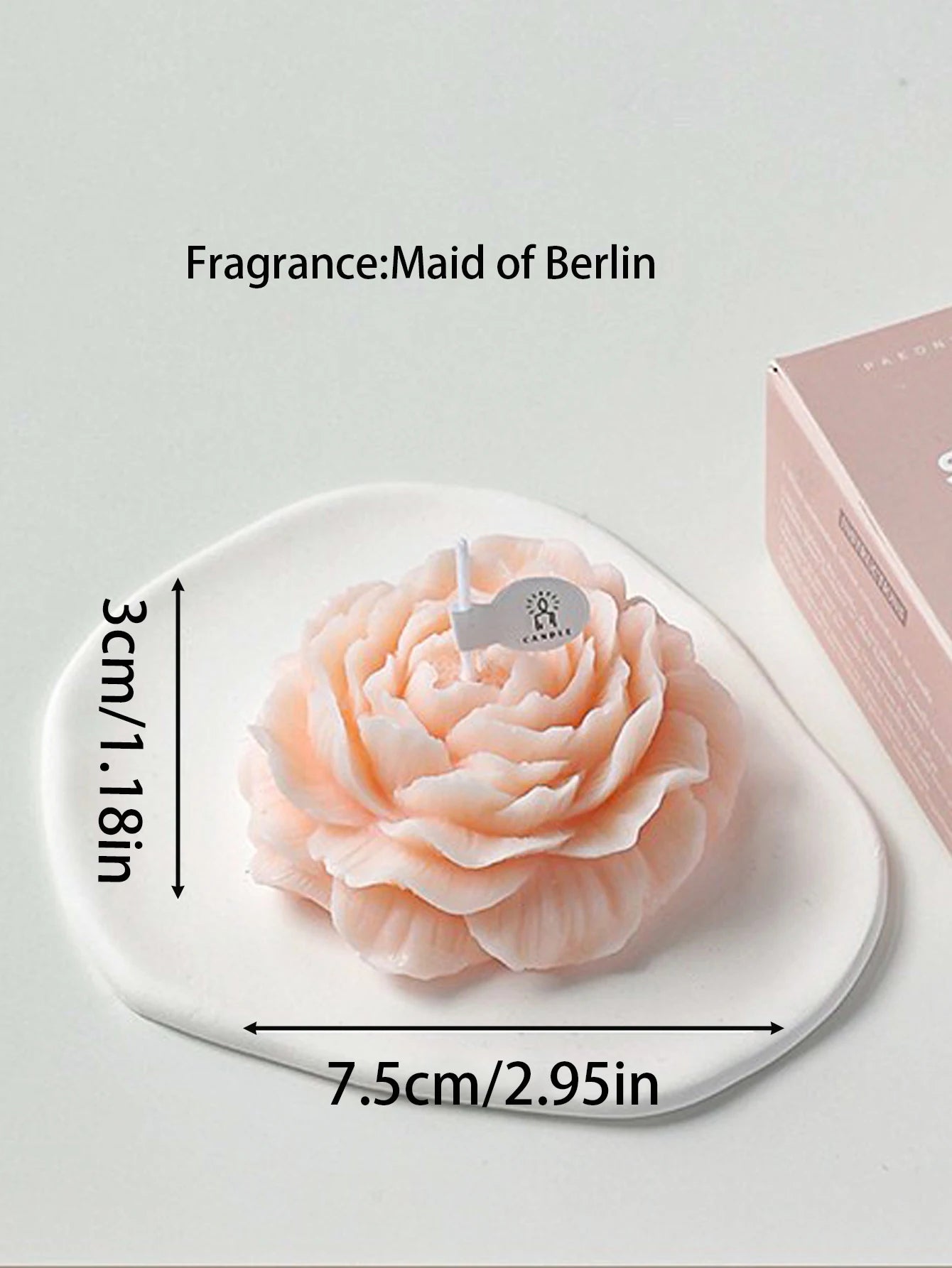 Vela Aromática 3D em Forma de Peónia para Decoração e Lembranças