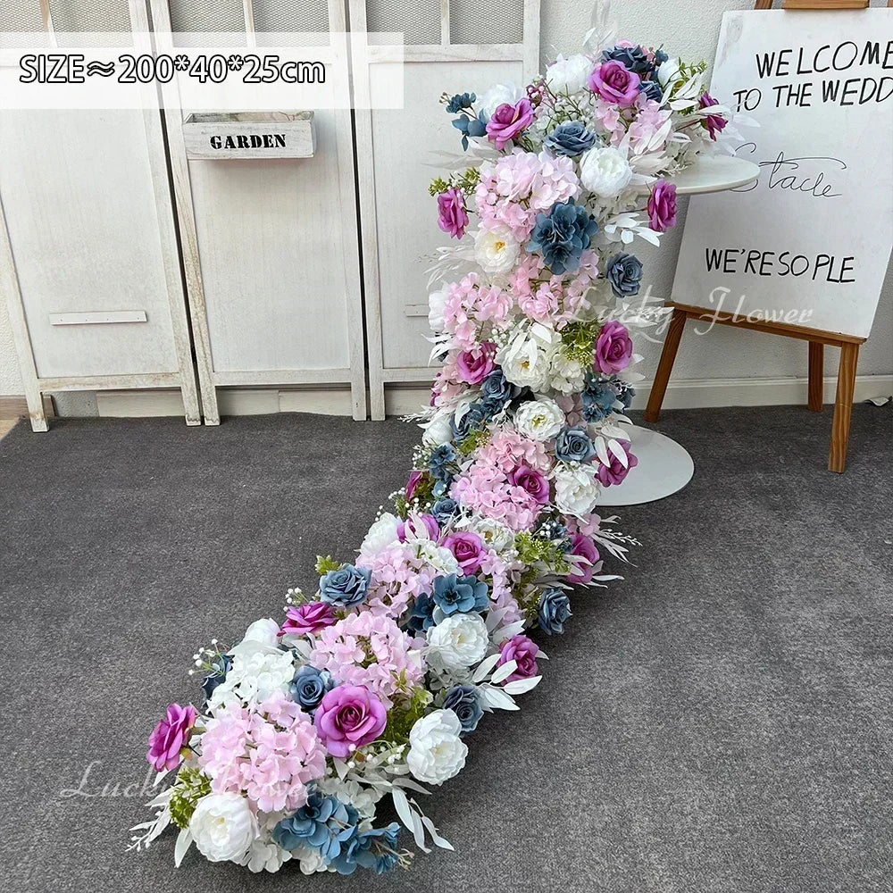 Arranjo Floral Artificial Luxo 2 m – Rosas em Seda para Mesas, Arcos e Casamentos