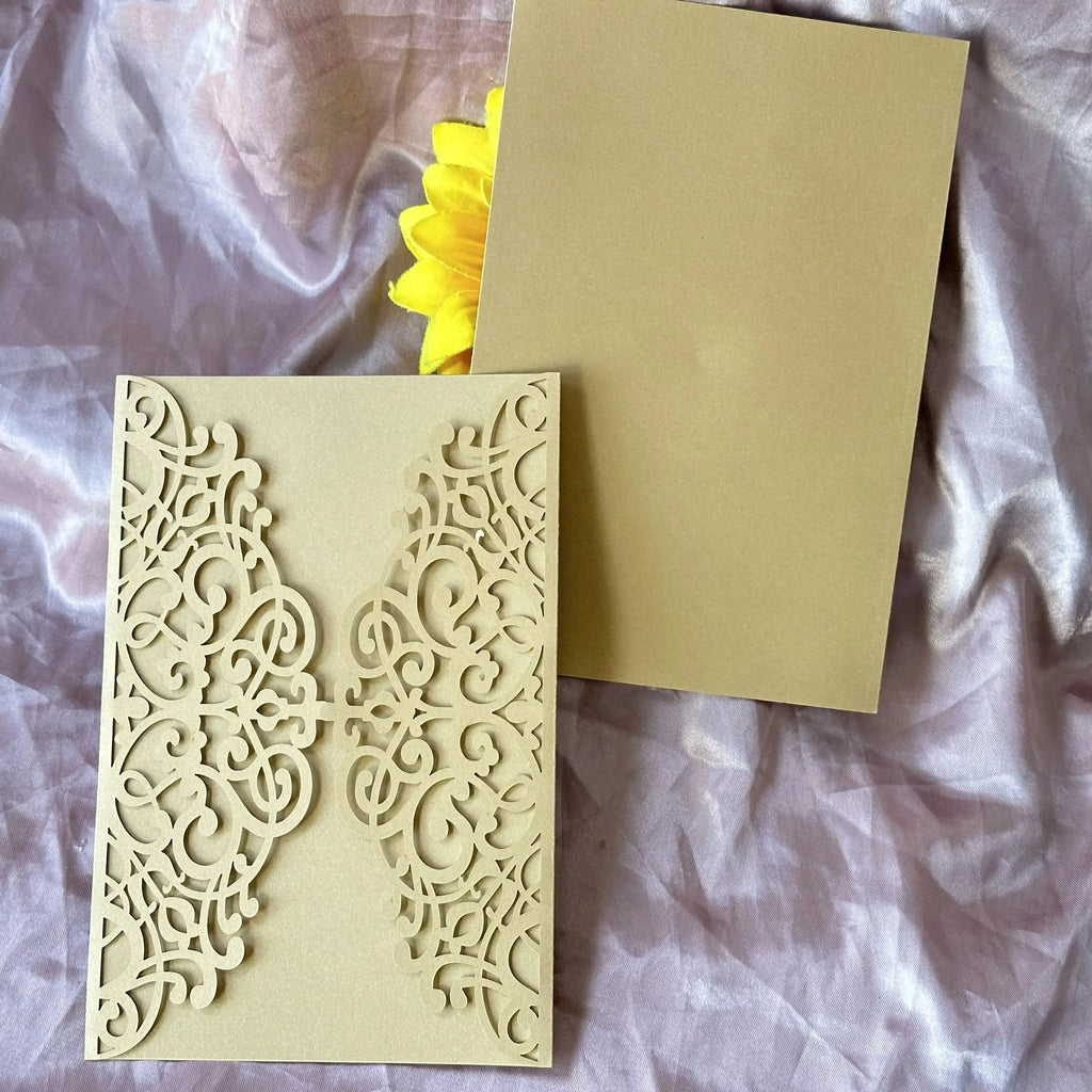 Convites de Casamento Laser Cut em Renda – Pack de 10 | Elegância e Sofisticação