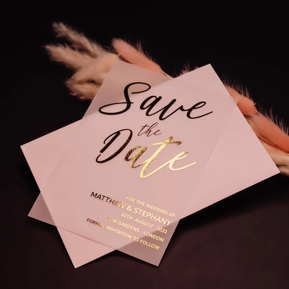 Convite de Casamento de Luxo com Acabamento Foil