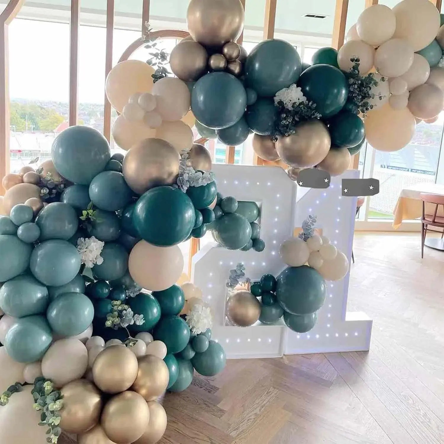 Pack de 100 Balões Azul Poeirento (Dusty Blue) – Decoração Elegante para Festas e Casamentos