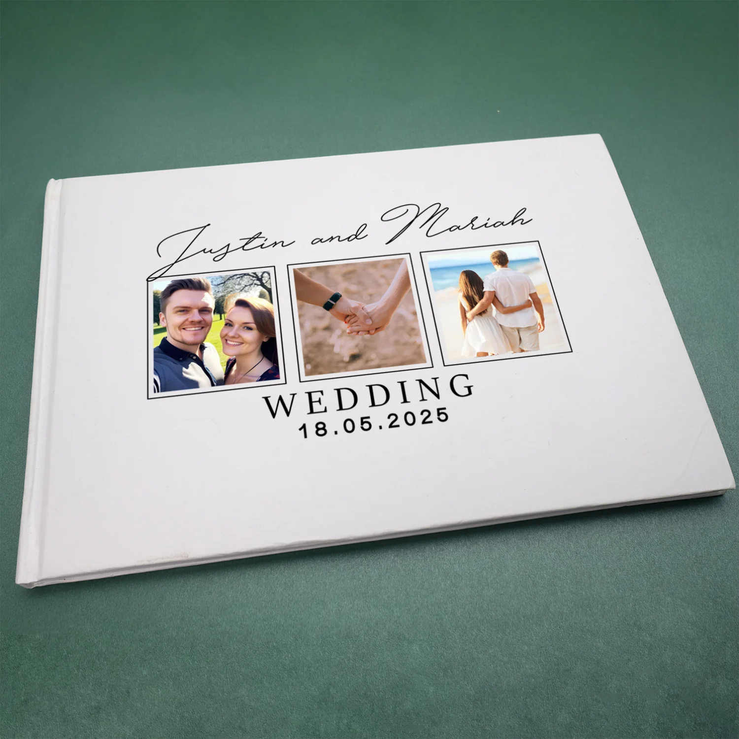 Livro de Honra Branco Personalizado B5 | Álbum de Assinaturas e Fotografias