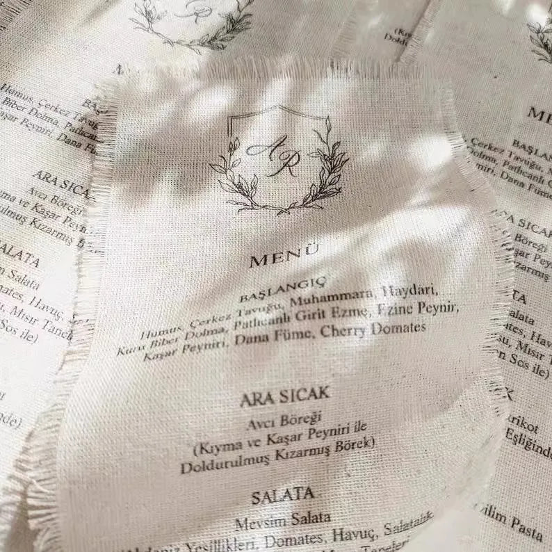 Cartões de Mesa em Linho Europeu Personalizados