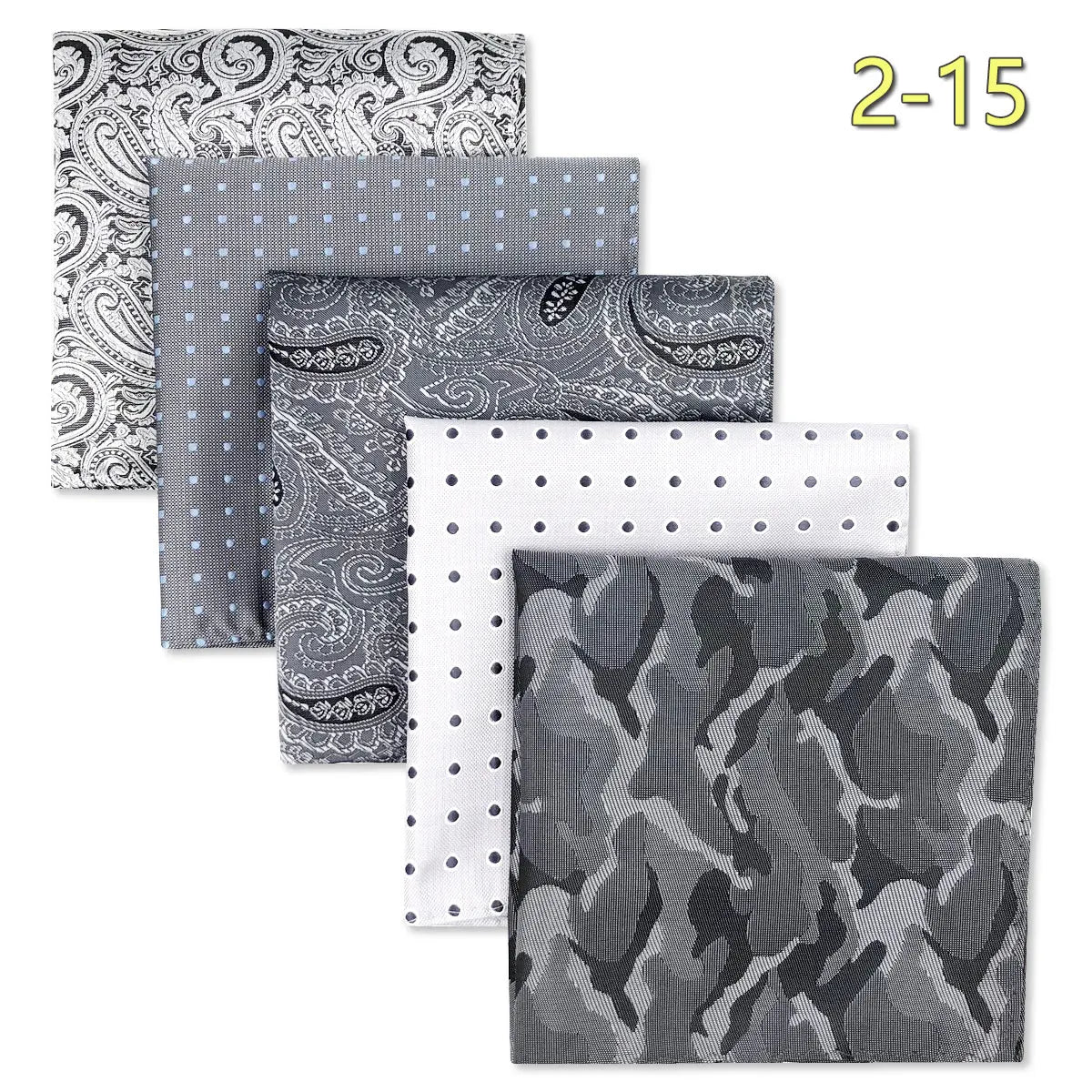 Conjunto de 5 Lenços de Bolso para Homem