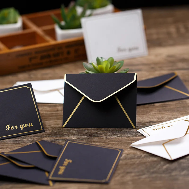Mini Envelopes Premium com Estampagem Dourada – Pack de 10 | Elegância para Casamentos e Eventos