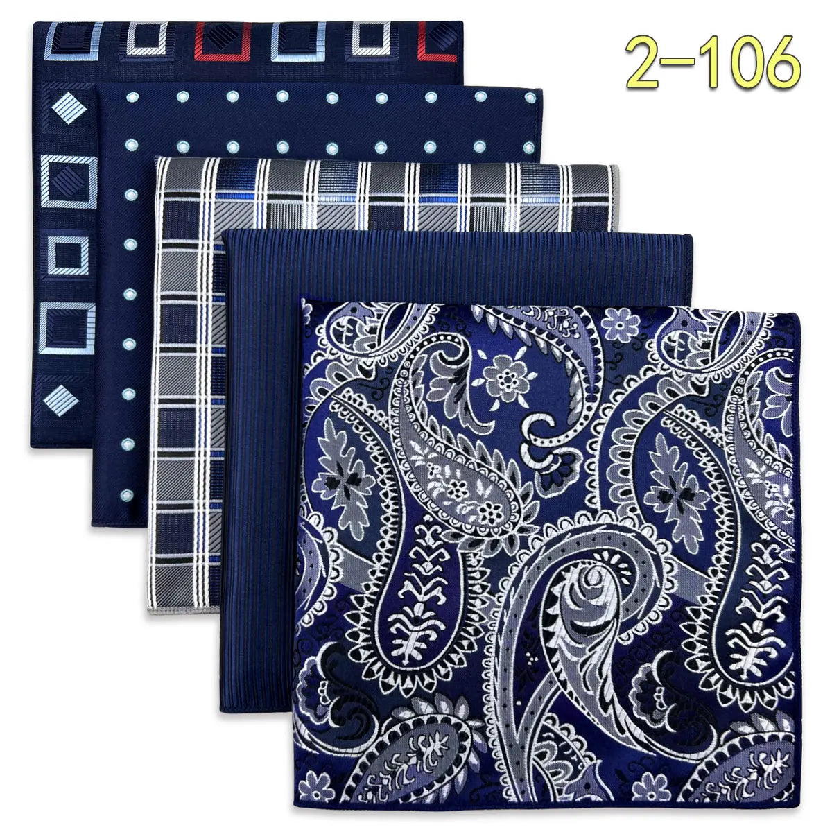 Conjunto de 5 Lenços de Bolso para Homem