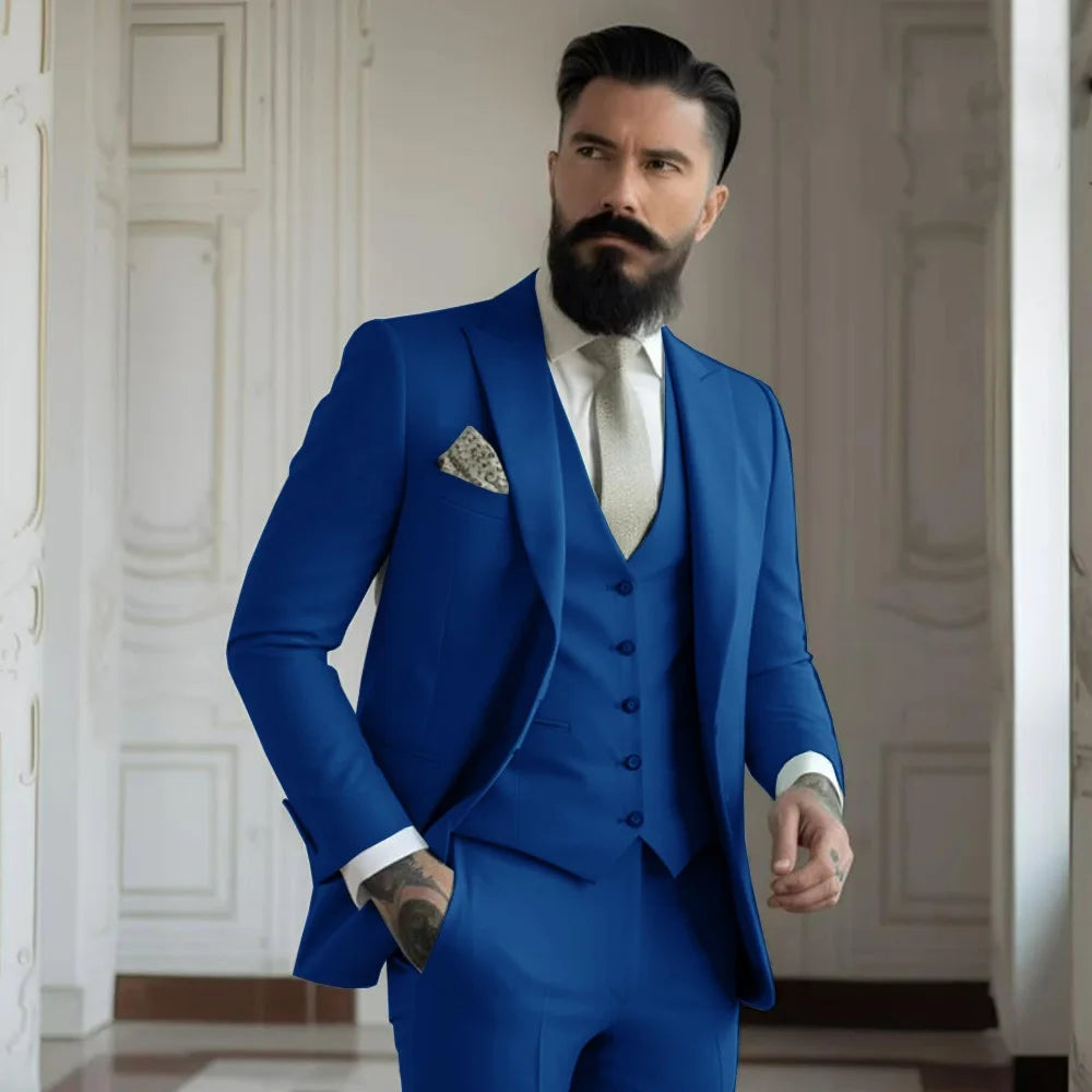 Fato Masculino Champagne – Conjunto de 3 Peças para Casamento e Eventos Formais