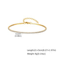 Tornozeleira Tennis com Zircónias – Aço Inoxidável Banhado a Ouro 18K