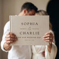 Livro de Honra em Linho Personalizado | Livro de Assinaturas para Casamento