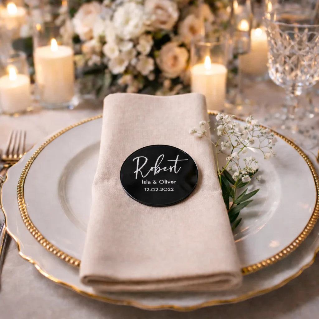 Marcadores de Lugar Personalizados para Casamento