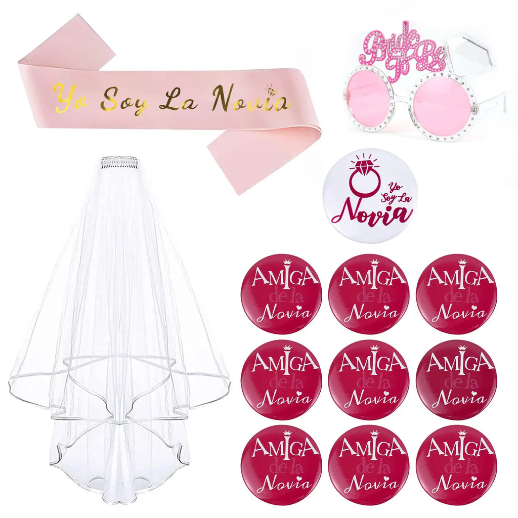 Kit Bride to Be 13 Peças – Acessórios para Despedida de Solteira