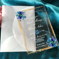 Convites de Casamento em Acrílico Transparente – Pack de 10 | Luxo e Elegância Exclusiva