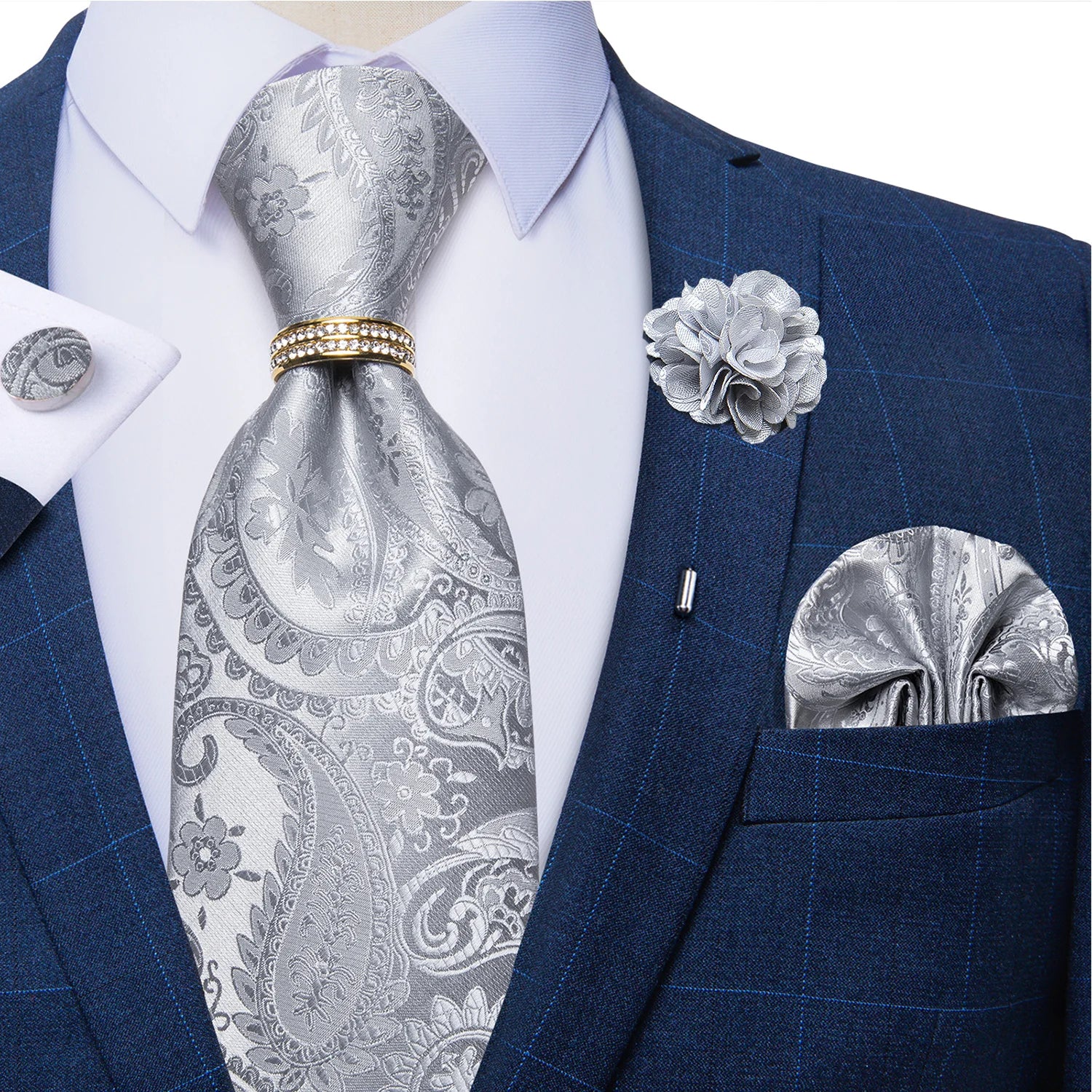 Conjunto Premium de Gravata Floral para Homem