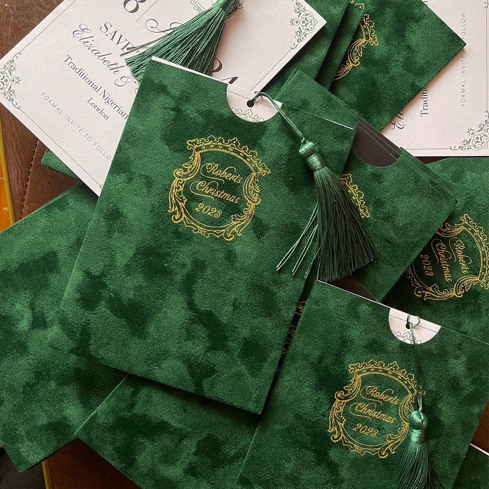 Convites Personalizados em Veludo Premium – Envelope Clássico de Luxo