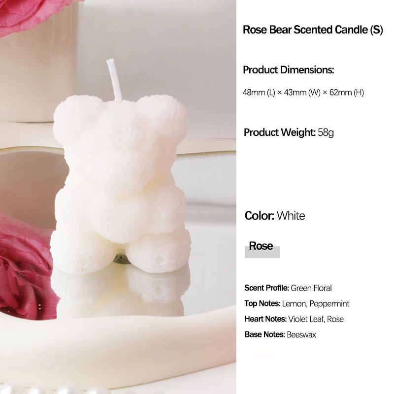 Vela Aromática Ursinho de Rosas — Lembrança Romântica e Presente Especial