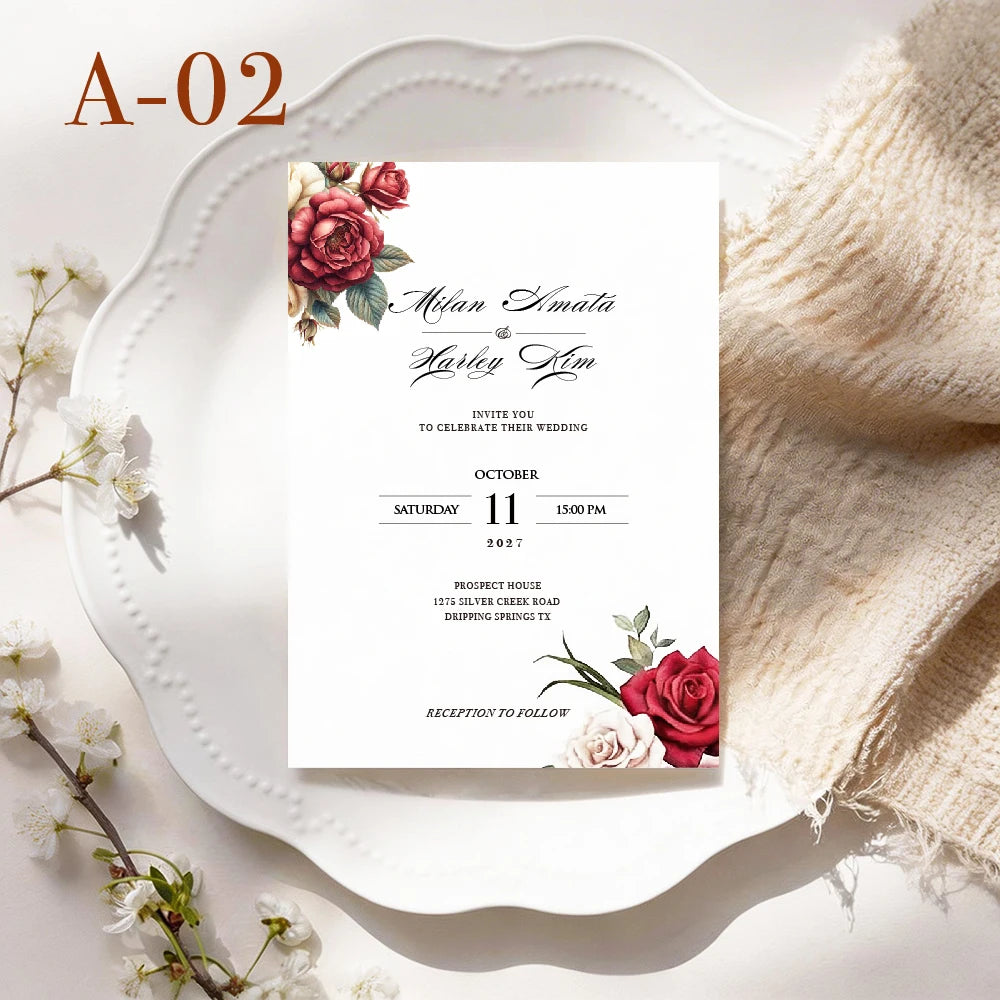 Convites de Casamento Personalizados Floral – 10 a 50 Unidades | Save the Date Premium