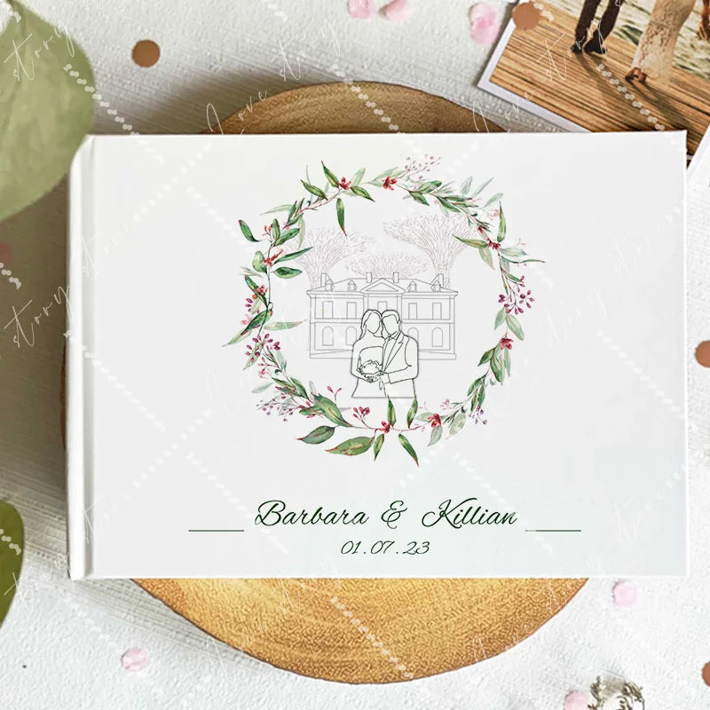 Livro de Honra Branco Personalizado | Livro de Assinaturas para Casamento