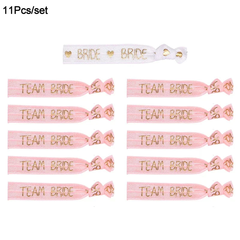 Pulseiras "Team Bride" – Conjunto para Despedida de Solteira (6 ou 11 Peças)