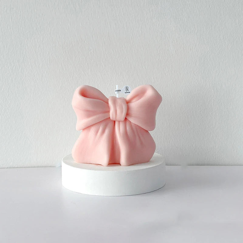 Vela Aromática 3D em Forma de Laço para Decoração e Presentes