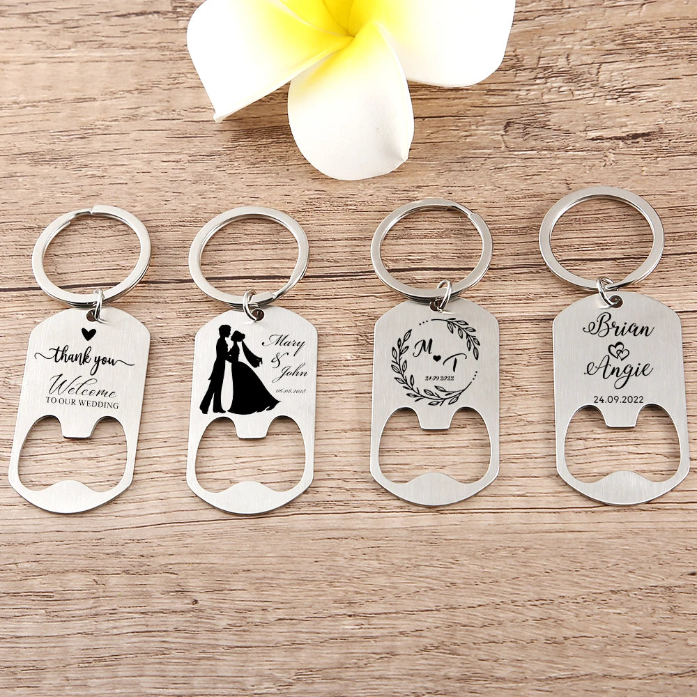 Abridor de Garrafas Personalizado – Chaveiro Lembrança de Casamento