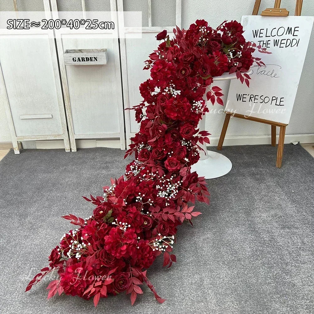 Arranjo Floral Artificial Luxo 2 m – Rosas em Seda para Mesas, Arcos e Casamentos