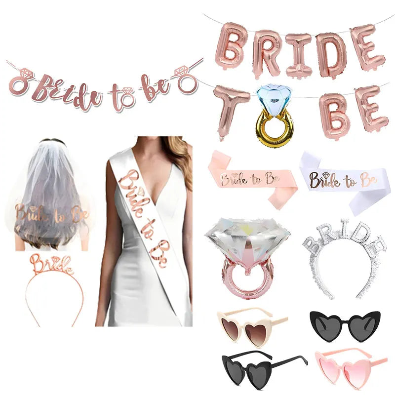 Kit de Decoração "Bride to Be" Rose Gold – Balões e Decoração para Despedida de Solteira