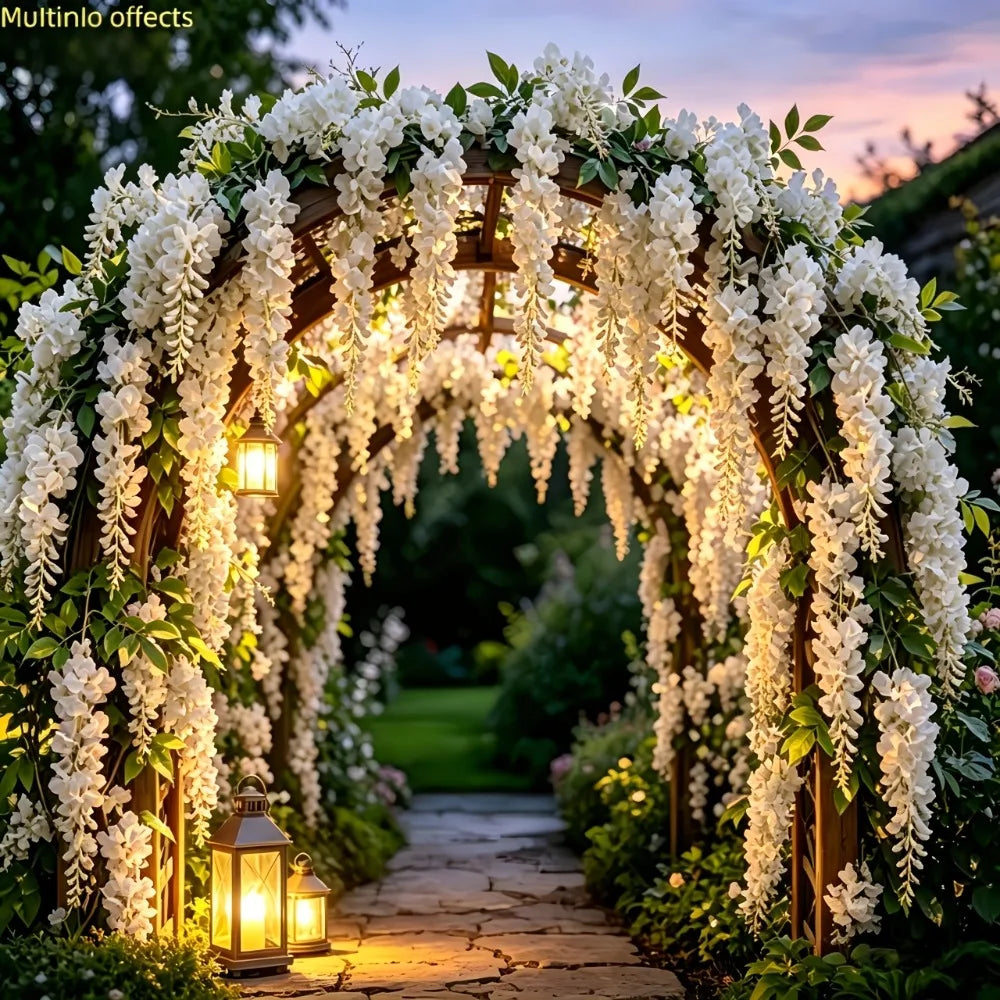Conjunto de 22 Flores Pendentes Brancas – Rosas e Orquídeas para Parede e Casamento