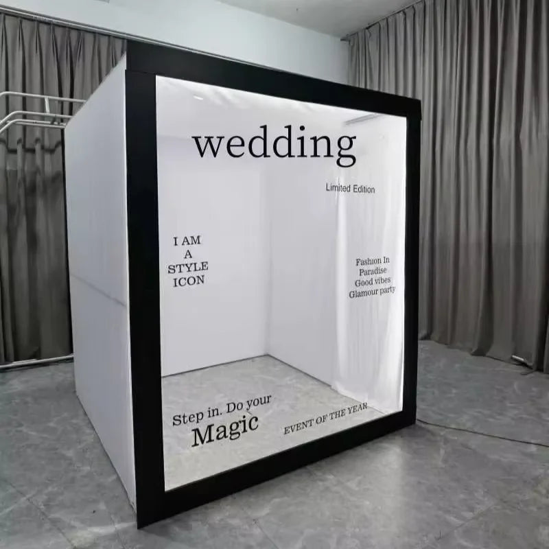 Painel PVC Estilo Revista para Fotografias – Fundo de Photo Booth com LED