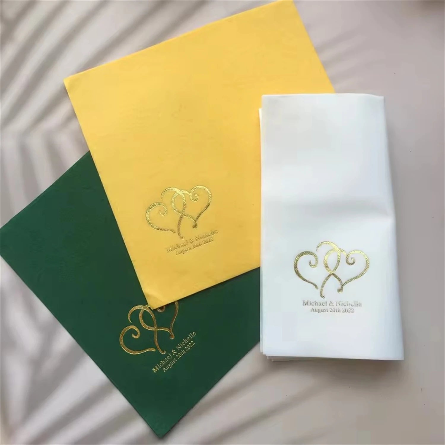 Guardanapos Personalizados para Casamento — Kit com 90 Unidades