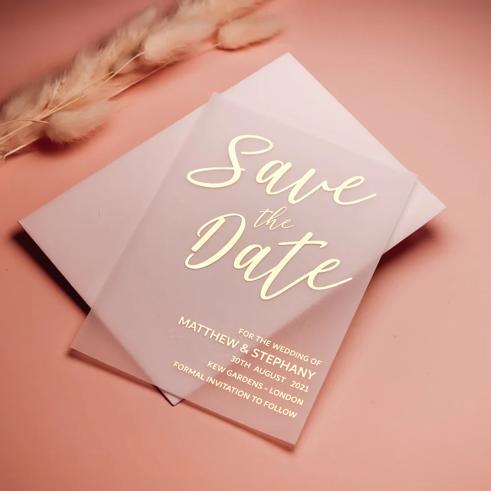 Convite de Casamento de Luxo com Acabamento Foil