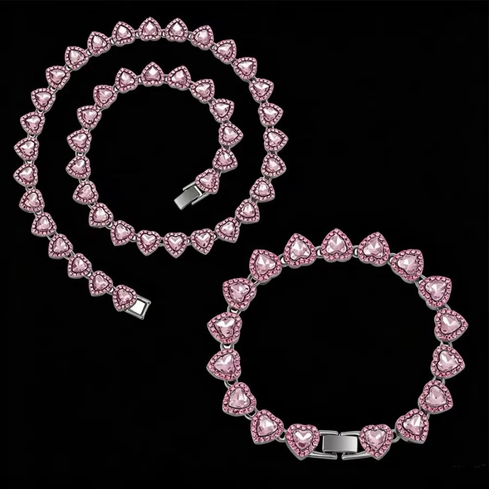 Conjunto Tennis com Zircónias e Coração