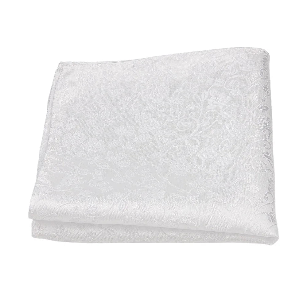 Lenço de Bolso Branco às Riscas para Homem
