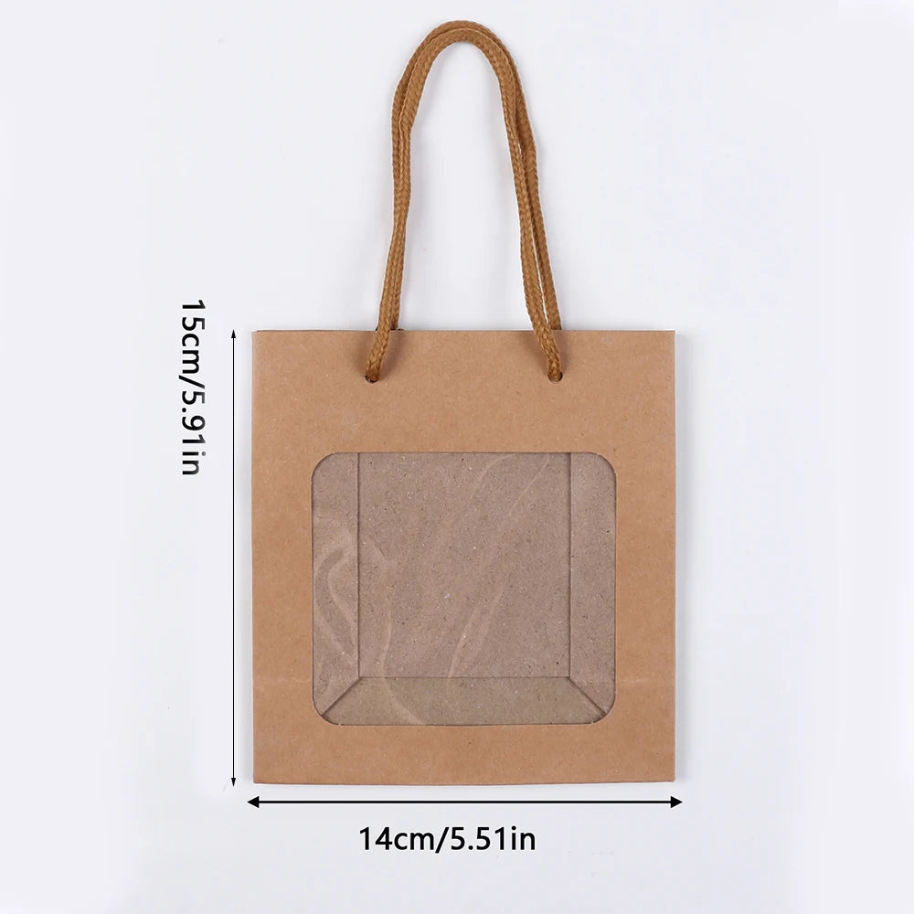 Sacola Kraft com Janela Transparente para Presentes e Lembranças