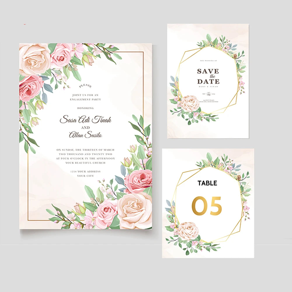Cartões Personalizados para Casamento – Pack de 50