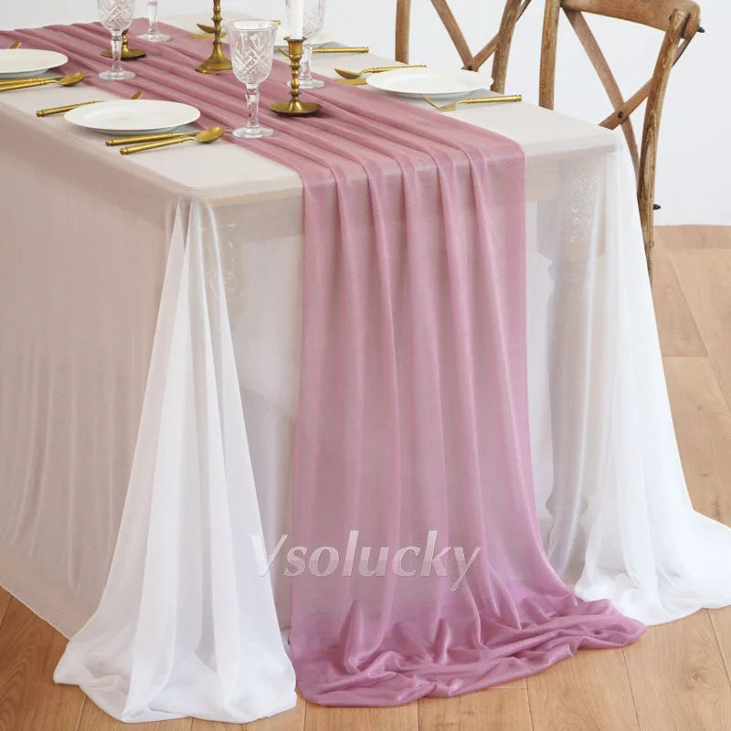 Caminho de Mesa em Gaze Luxuosa – Decoração para Casamentos e Eventos