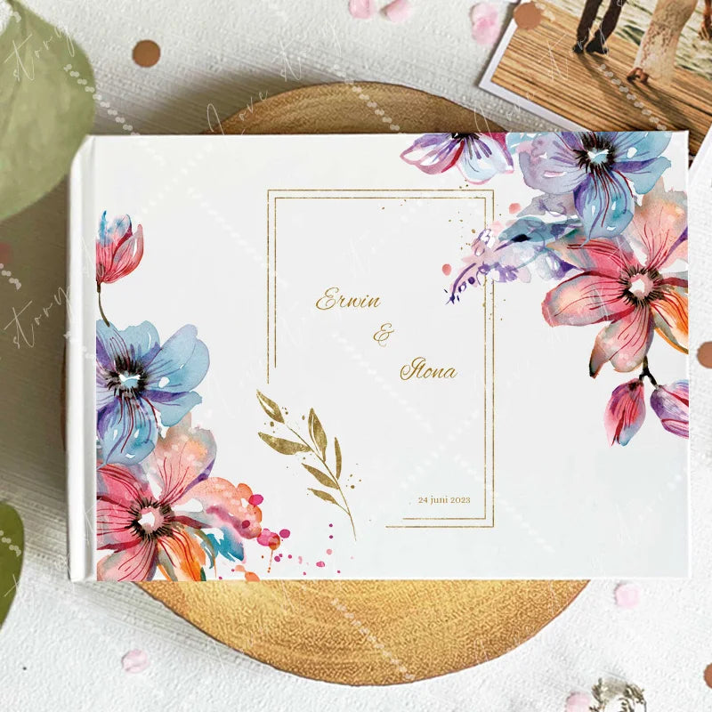 Livro de Honra Branco Personalizado | Livro de Assinaturas para Casamento