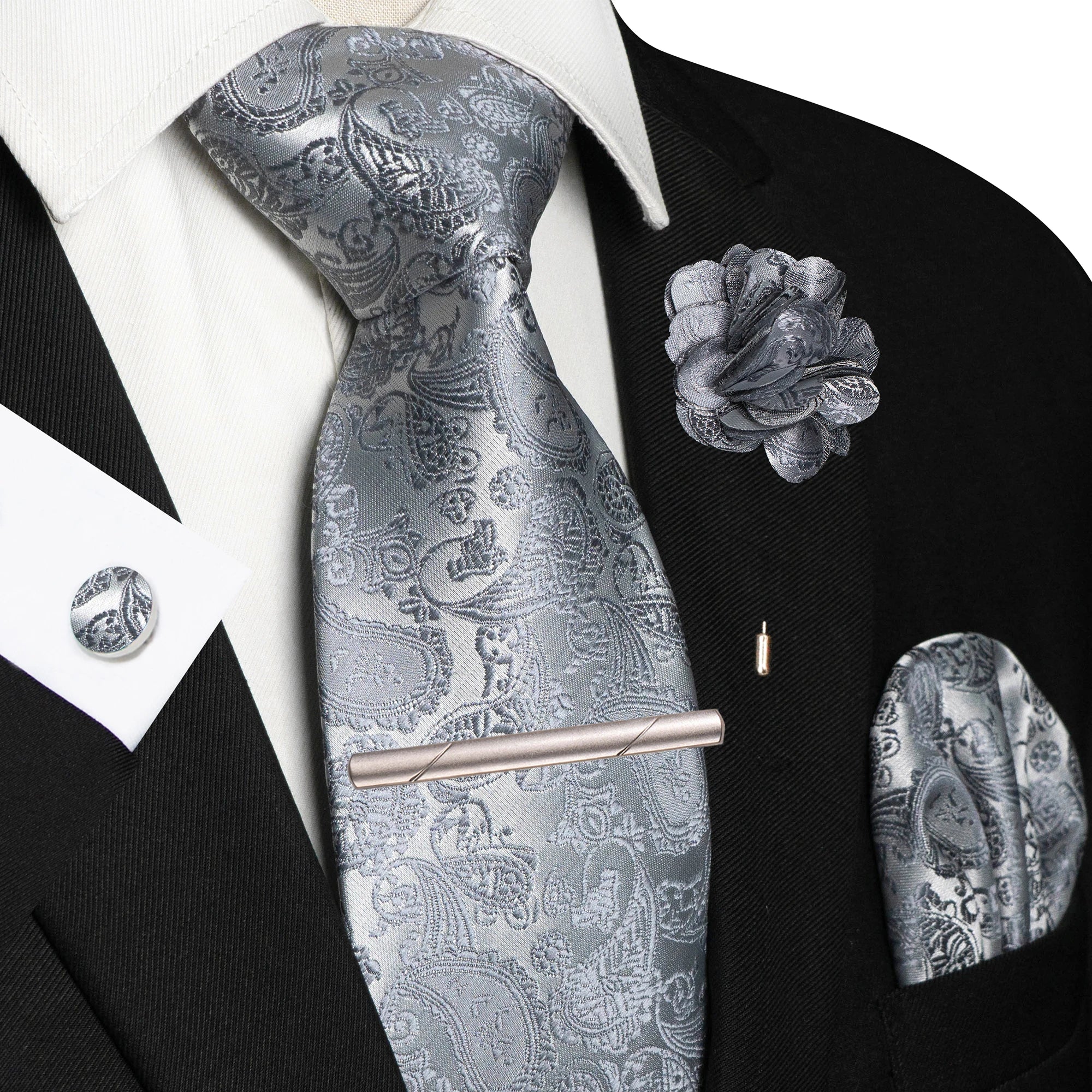Conjunto de Gravata Paisley Premium